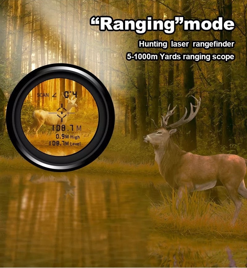 Laser Distance Meter TERRAVIEW 1000 | Up to 1000 m range | Camouflage design | Waterproof & Rechargeable | For hunting & outdoor