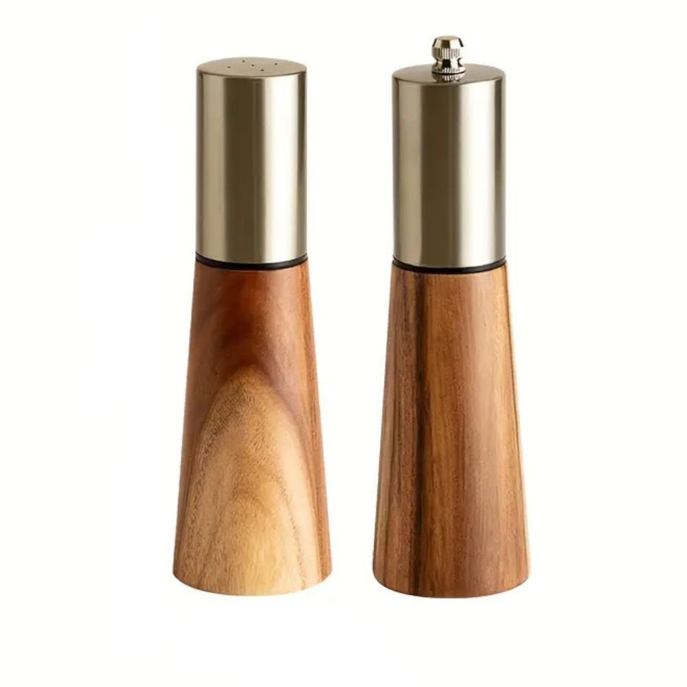Elegant salt and pepper mill set made of wood