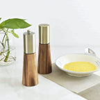 Elegant salt and pepper mill set made of wood