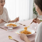 Premium stainless steel cutlery with wood accent
