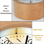 Silent Wooden Alarm Clock for Cozy Bedrooms