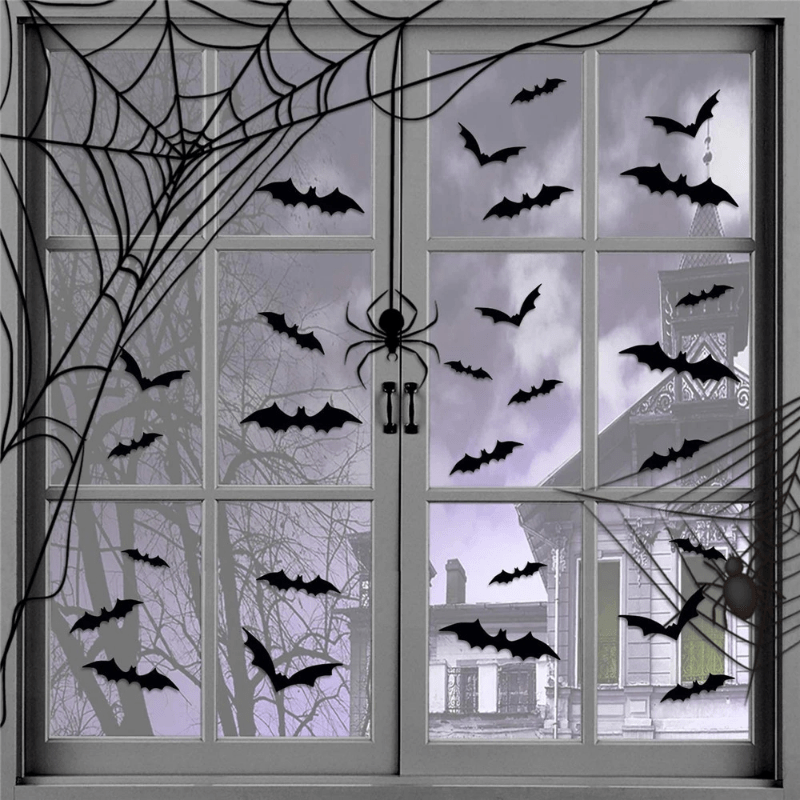 3D Bat Wall Decals – Halloween Decoration Set for Walls & Parties