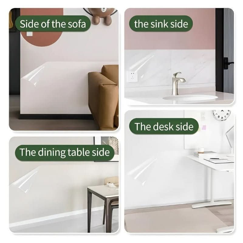 Transparent wall protection film for durable protection