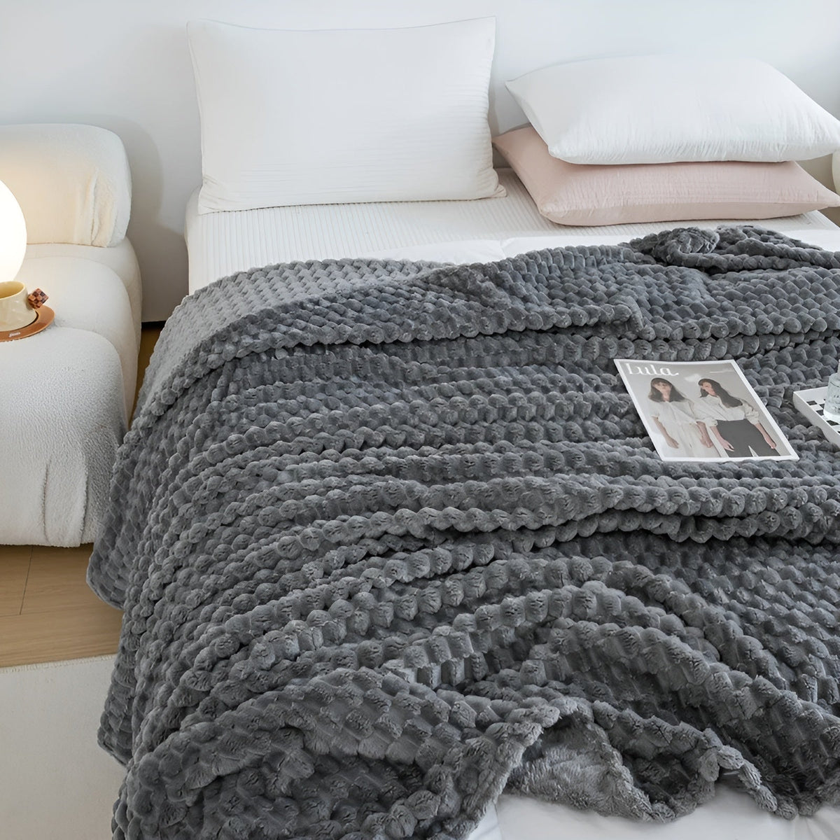 Cozy Blanket Nordhavn | Super Soft & Heat Insulating | Easy Care | Microfiber Gray