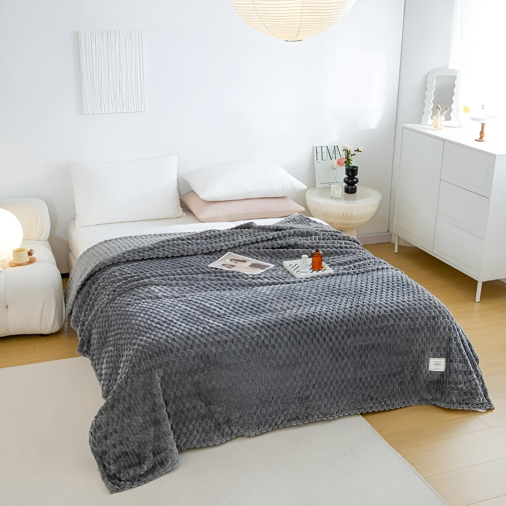 Cozy Blanket Nordhavn | Super Soft & Heat Insulating | Easy Care | Microfiber Gray