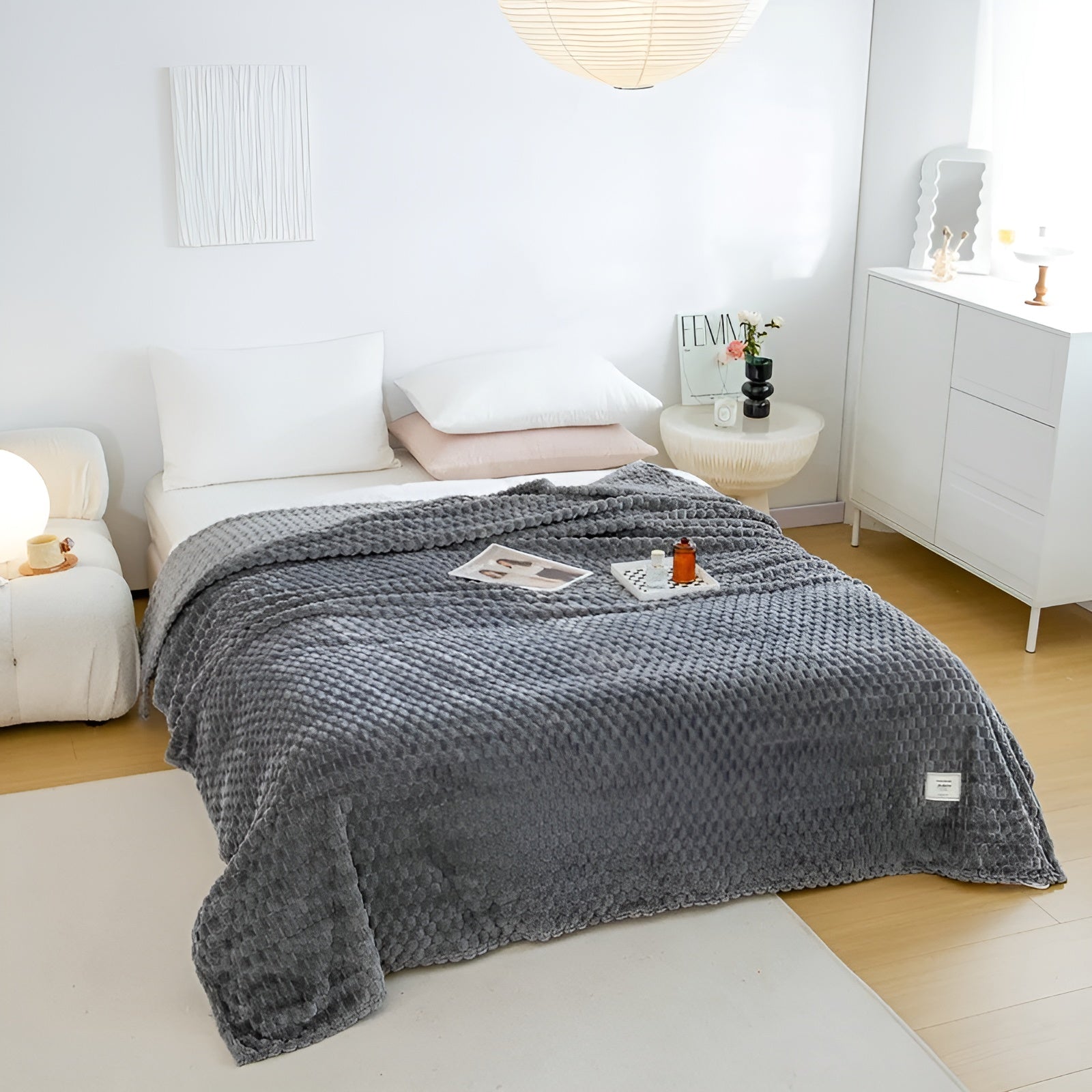 Cozy Blanket Nordhavn | Super Soft & Heat Insulating | Easy Care | Microfiber Gray
