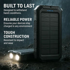 Waterproof Solar Power Bank with 10000mAh & Dual USB