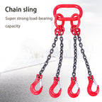 Lifting Chain Sling, 5 Ton G80 Chain Four-Leg Hook And Ring Combination Complete Set Of Crane Sling,Lifting Tools
