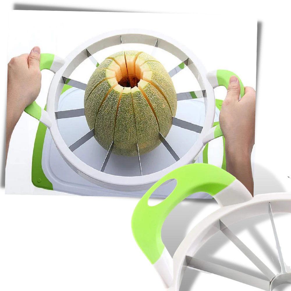 Stainless Steel Watermelon Slicer – 12-Slice Fruit Cutter with Non-Slip Handles