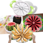 Stainless Steel Watermelon Slicer – 12-Slice Fruit Cutter with Non-Slip Handles