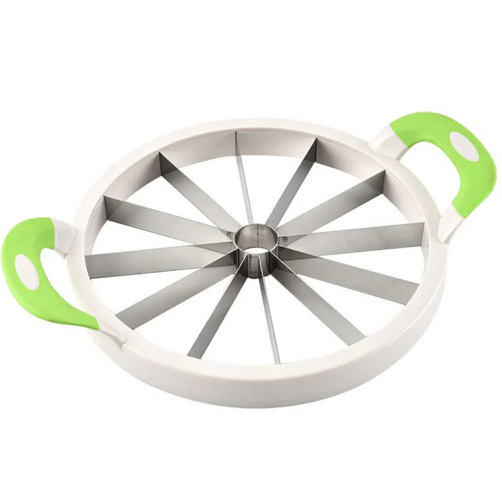 Stainless Steel Watermelon Slicer – 12-Slice Fruit Cutter with Non-Slip Handles