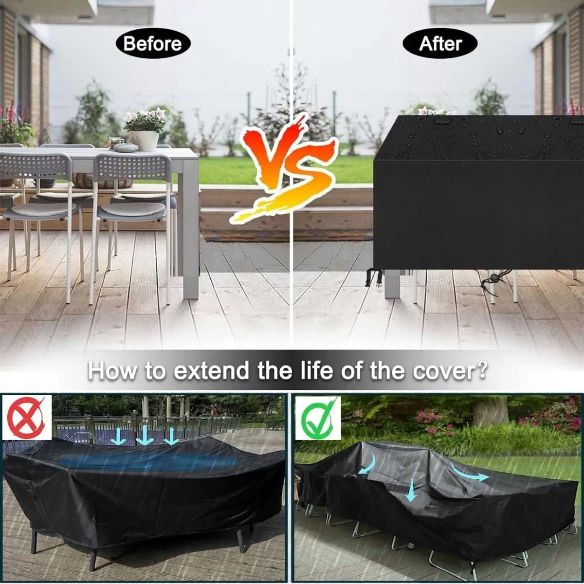 weather protection for outdoor lounge and dining sets