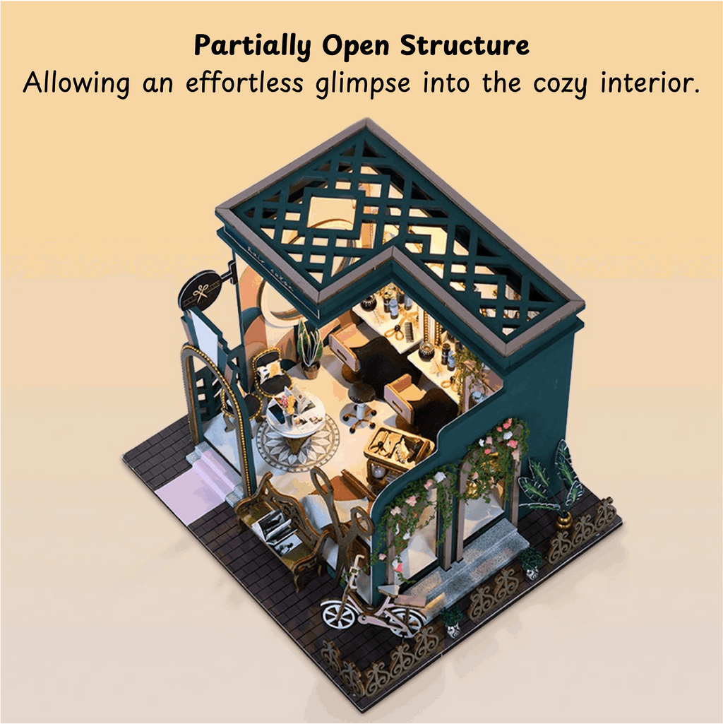 Hair Saloon Mini House Kit l DIY Miniature Kit