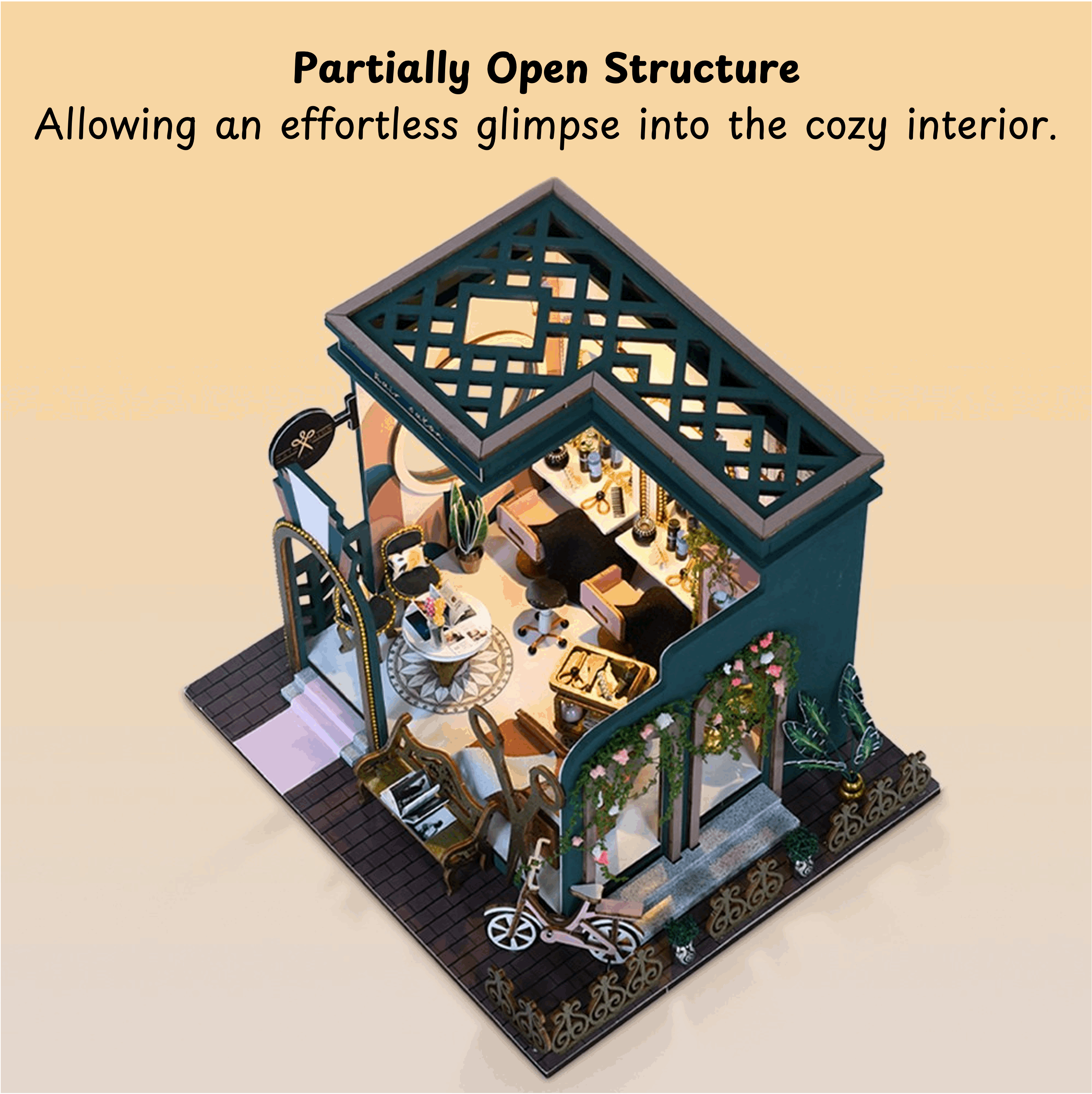 Hair Saloon Mini House Kit l DIY Miniature Kit