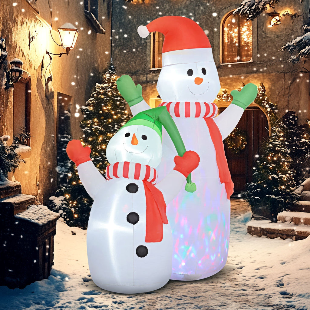 SnowGlow Inflatable Snow Family – 240 cm Christmas Decoration with LED Lighting and Fan