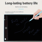 12-inch LCD writing tablet - erasable doodle board for kids, reusable learning notebook