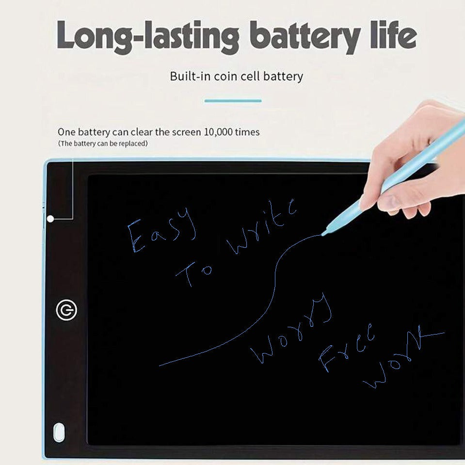 12-inch LCD writing tablet - erasable doodle board for kids, reusable learning notebook