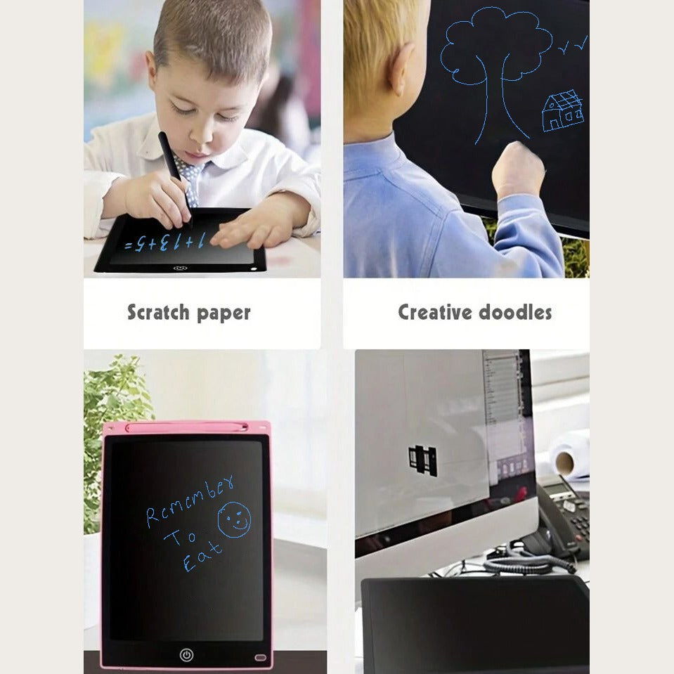 12-inch LCD writing tablet - erasable doodle board for kids, reusable learning notebook