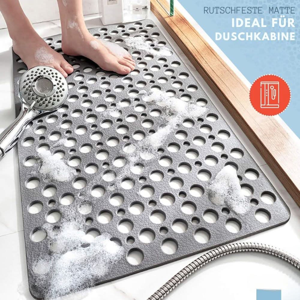 Non-Slip Shower Mat with Suction Cups, Water-Repellent Surface and Mold Resistance