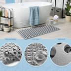 Non-Slip Shower Mat with Suction Cups, Water-Repellent Surface and Mold Resistance