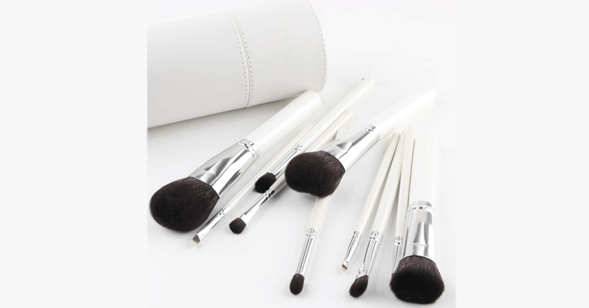 Makeup Brush Set of 10 pieces in round white box – Your favorite makeup companion