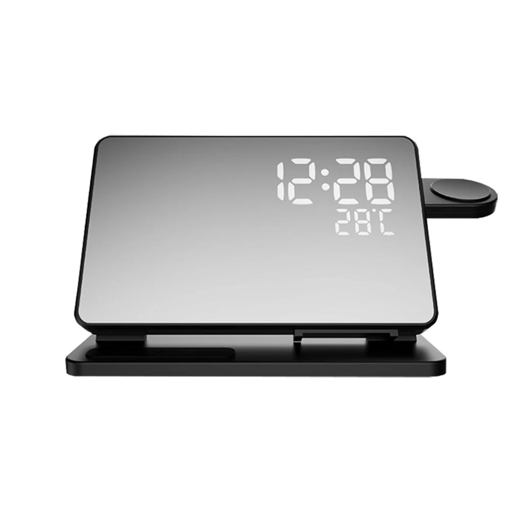 3-in-1 Quick Charge Station | Premium Wireless Fast Charging Docking Station with Alarm Clock | for Apple iPhone, Watch & AirPods