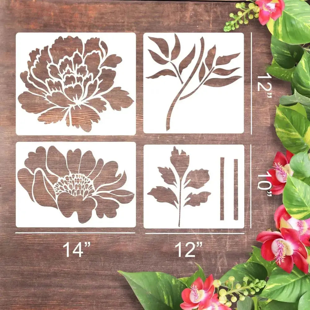 Flower Stencil Set – Reusable for Wood, Walls & Fences