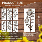 Flower Stencil Set – Reusable for Wood, Walls & Fences