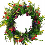 Spring Sun Flower Crown for Door – Handmade with Eucalyptus and Silk Flowers