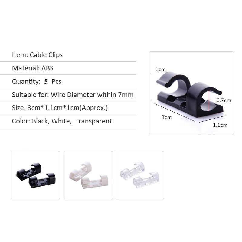 IcoolGadgets Wire Cable Clips Organizer Desktop & Workstation Clips Cord Management Holder USB Charging Data Line Cable Winder