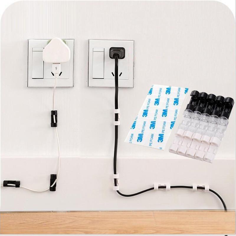 IcoolGadgets Wire Cable Clips Organizer Desktop & Workstation Clips Cord Management Holder USB Charging Data Line Cable Winder