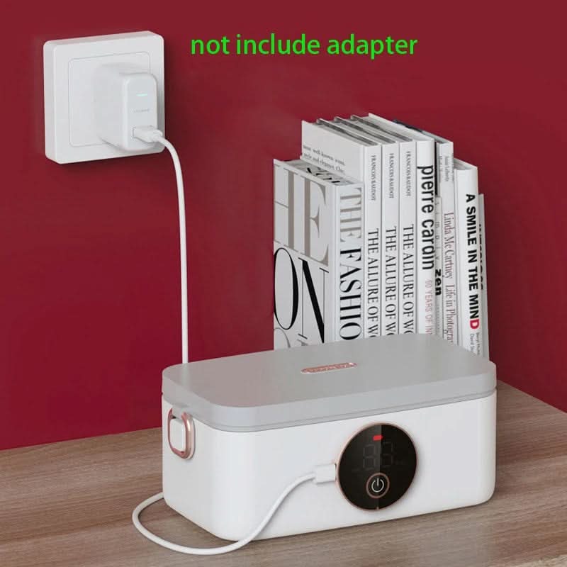 Wireless Heating Lunch Box with Battery & 5 Heating Levels (1000 ml Stainless Steel)