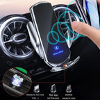 2-in-1 Wireless Car Charger & Phone Holder Automatic Clamping - Fast Charging Secure Universal Compatibility Adjustable & Practical