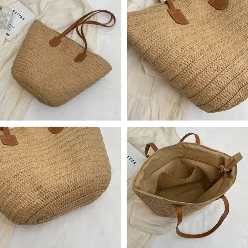 Basket Shoulder Bag for Women – Woven Design – practical and spacious – versatile carrying options – Wall Clock