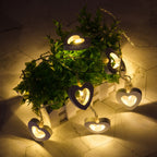 Wooden Heart String Lights