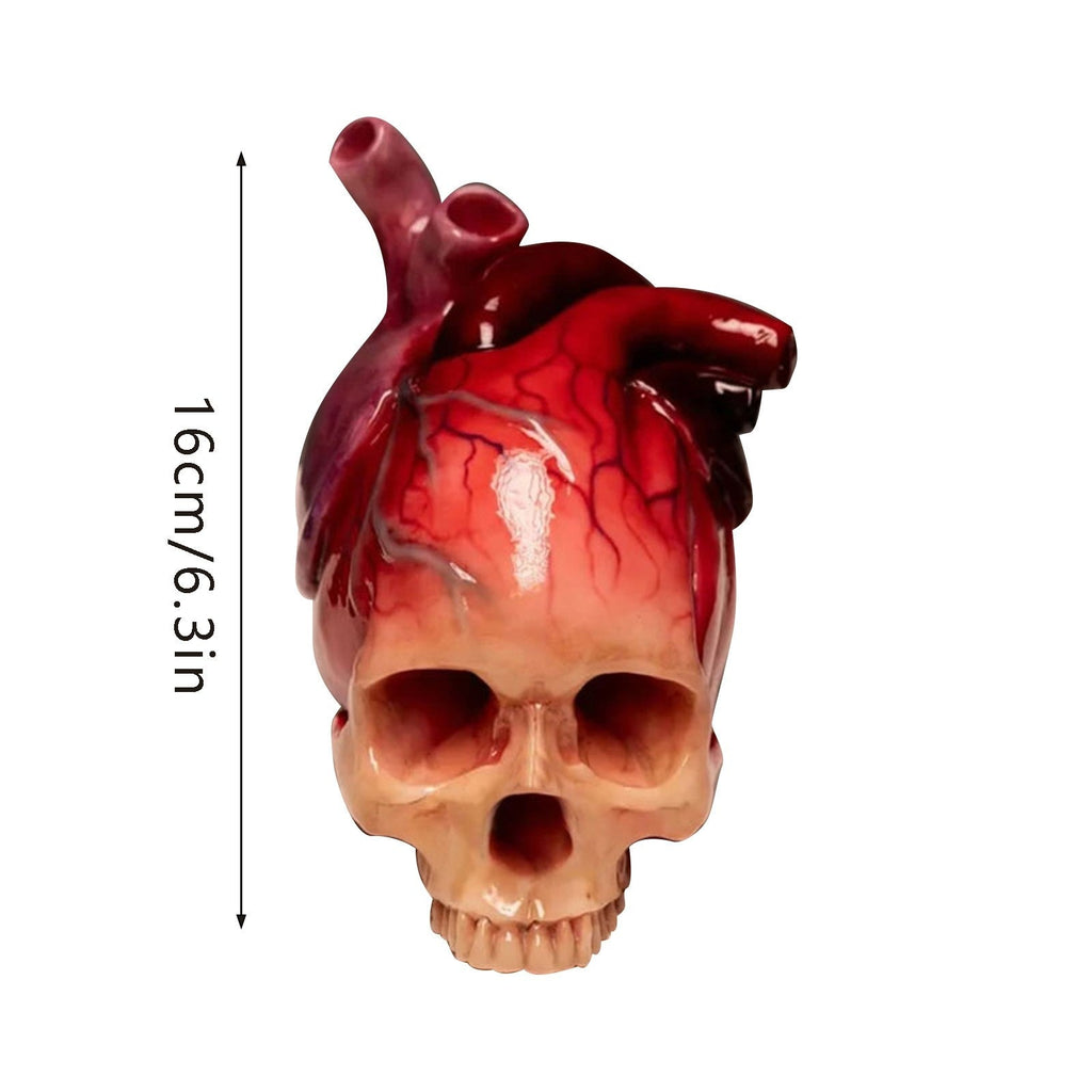 SpookyHeart Realistic Halloween Heart-Shaped Skull Sculpture