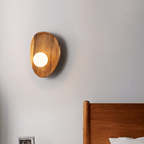 Wooden wall lamp, natural light