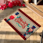 WinterGlow Christmas Doormat | Nutcracker Motif | Non-slip & Washable | For Indoor & Outdoor