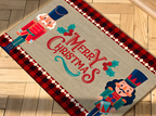 WinterGlow Christmas Doormat | Nutcracker Motif | Non-slip & Washable | For Indoor & Outdoor
