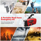 Self-Powered Emergency Radio – Hand Crank, Solar, Flashlight & Power Bank – FM/AM Radio, Essential for Disasters and Emergencies