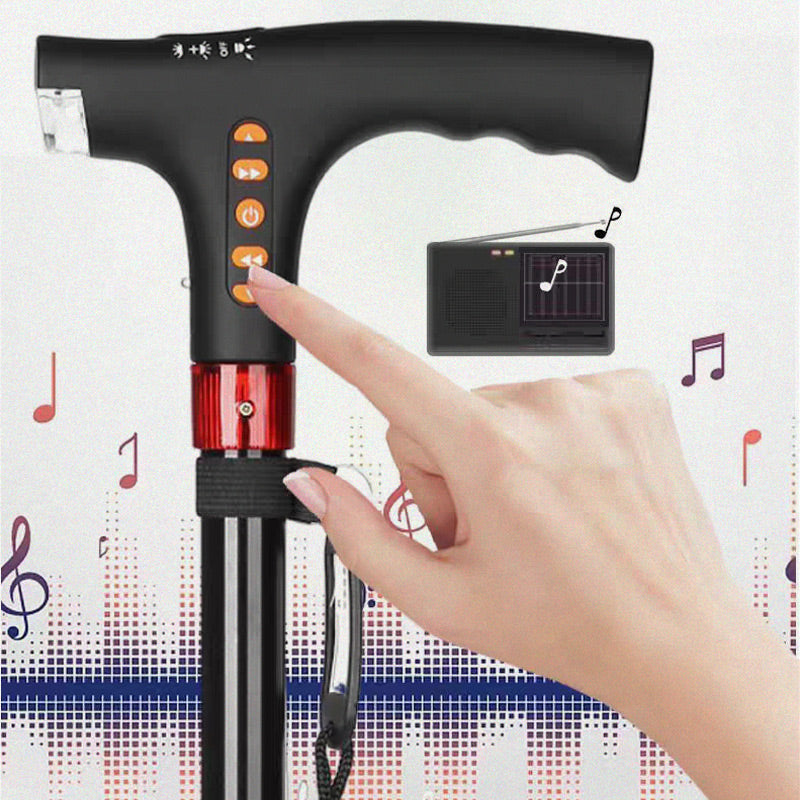 Intelligent Walking Stick for Elderly People with LED Light