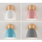 Nordic Wall Lamp made of Wood with Pull Switch