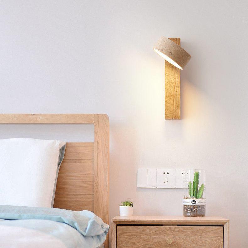 Ivory Toned Travertine Wall Lamp