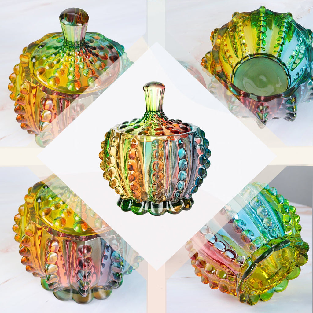 Iridescent Sugar Bowl with Lid