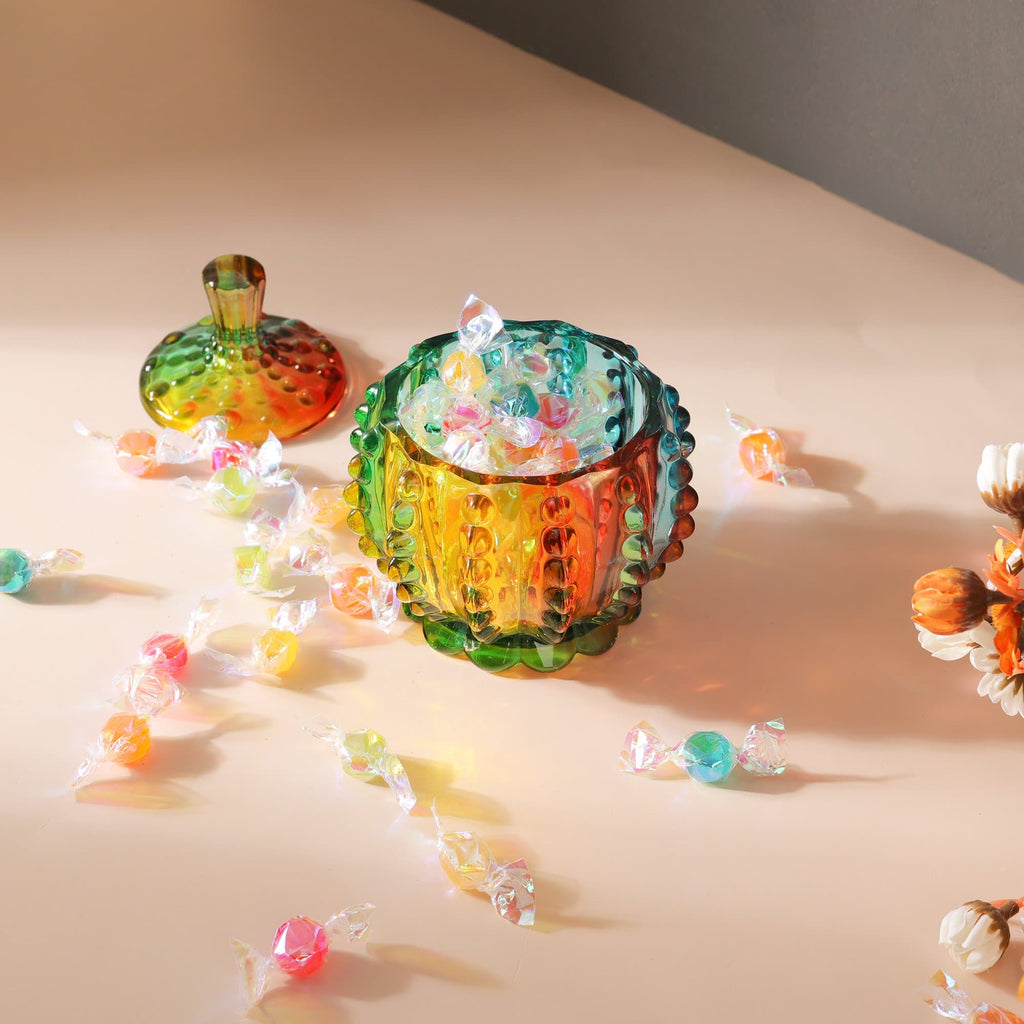 Iridescent Sugar Bowl with Lid