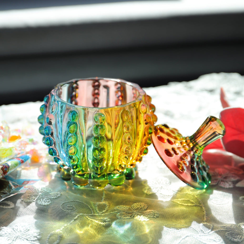 Iridescent Sugar Bowl with Lid