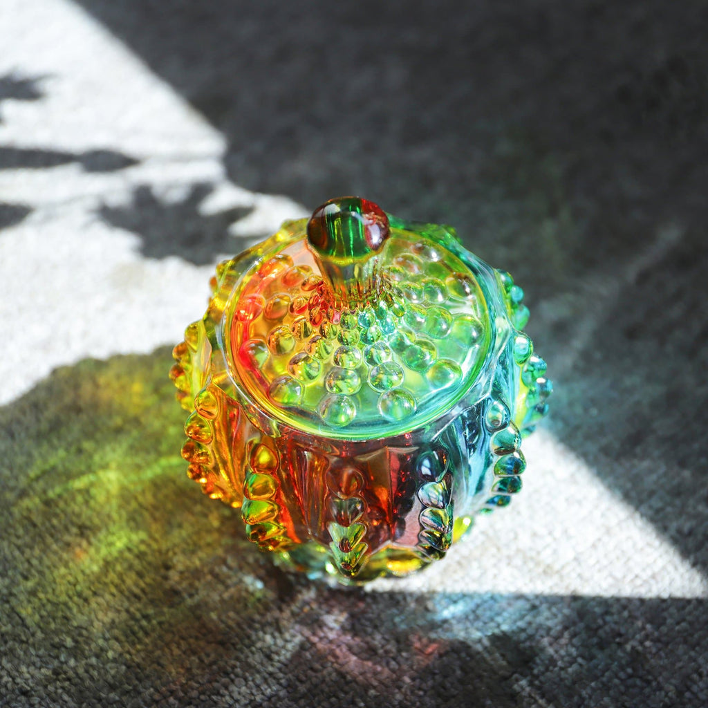 Iridescent Sugar Bowl with Lid