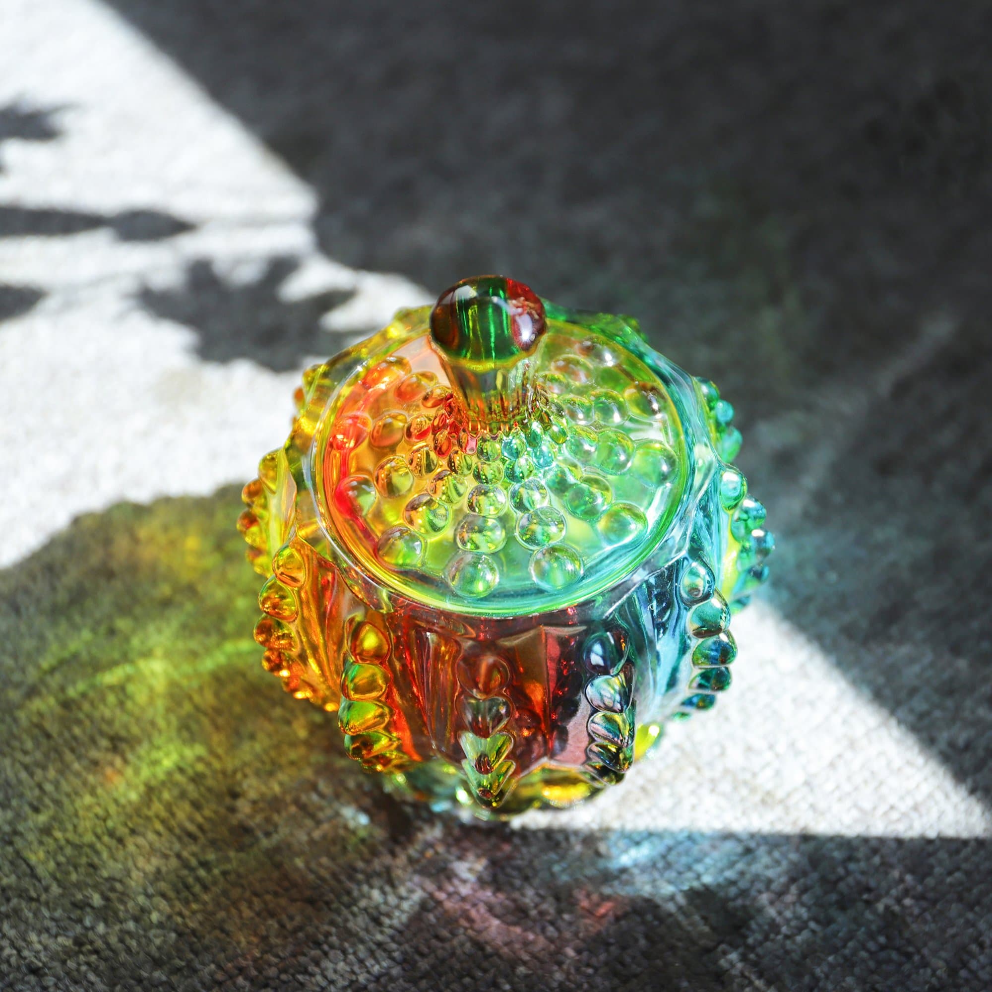 Iridescent Sugar Bowl with Lid