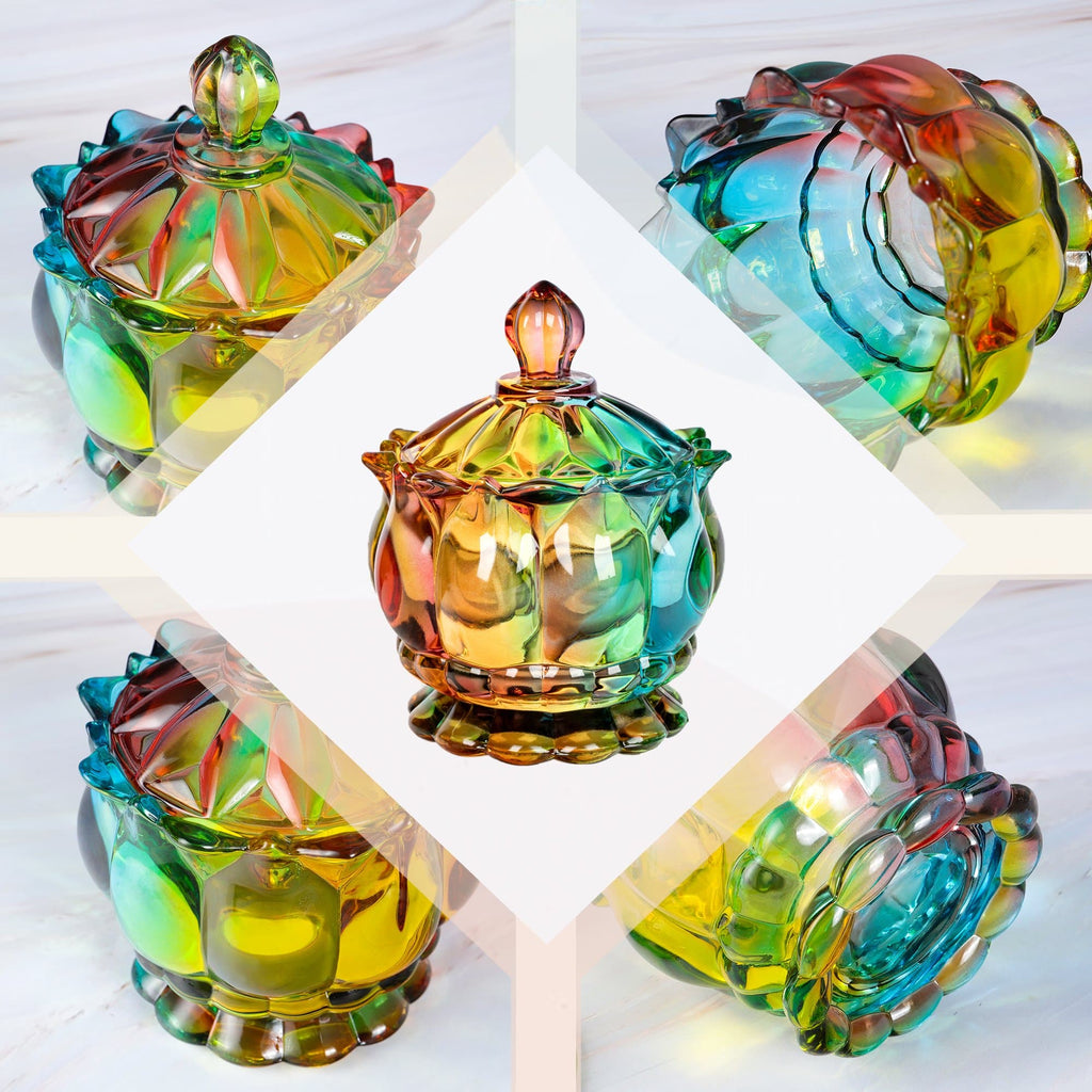 Iridescent Sugar Bowl with Lid