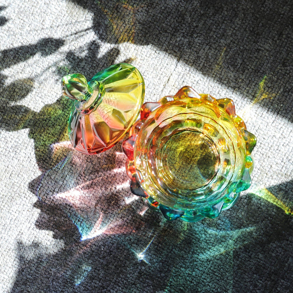 Iridescent Sugar Bowl with Lid